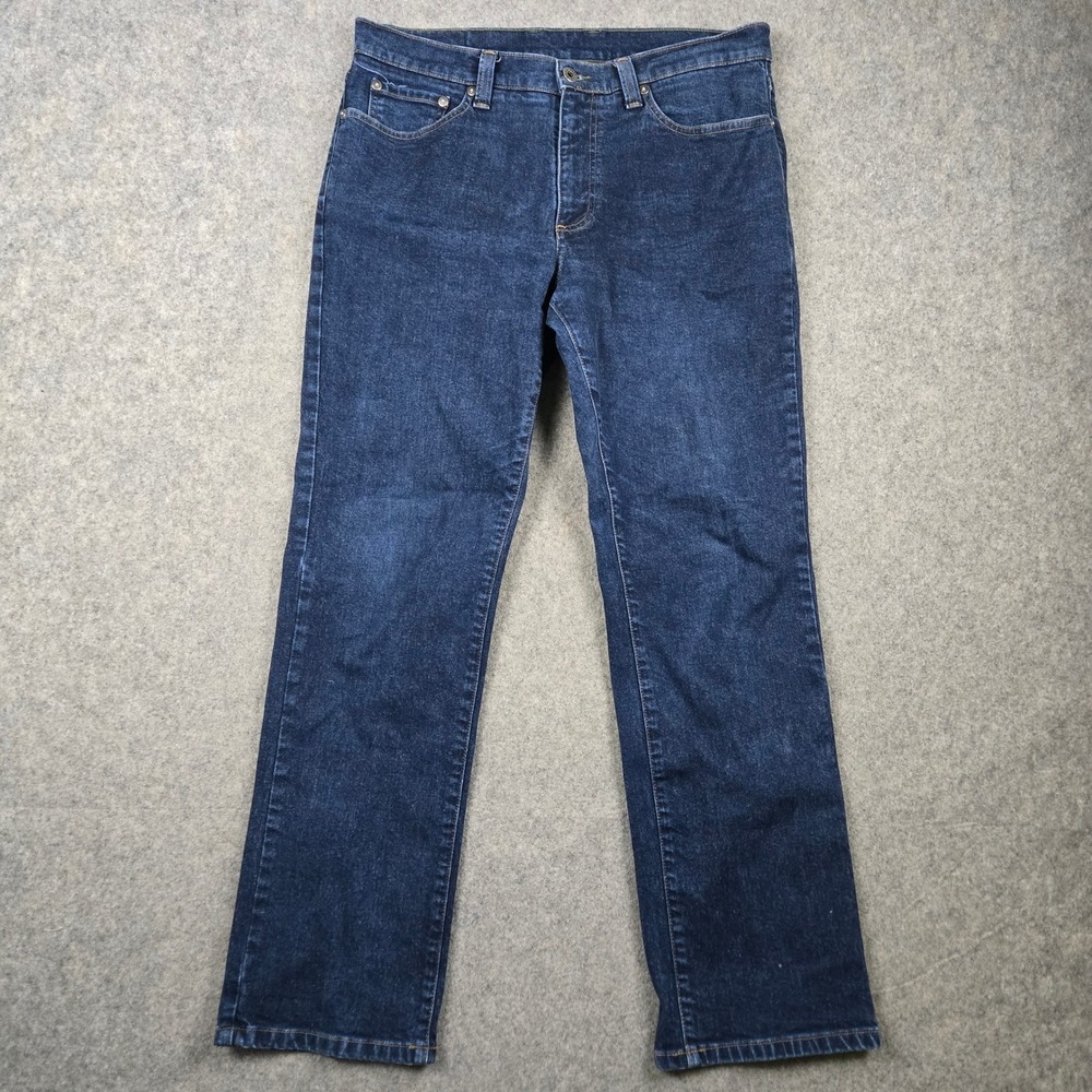 L.L. Bean Jeans Mens 34x29 Blue Standard Fit Straight Leg Denim Stretch Workwear